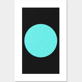 Aqua Bubbles. A simple, modern design in aqua and white. Posters and Art